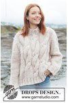 Breipatroon Chunky kabeltrui | Top-down gebreid patroon van andere kant