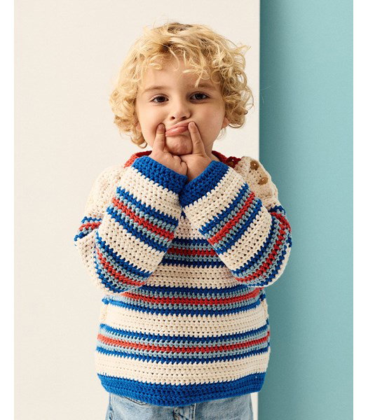 Haakpatroon gestreepte trui in marinestijl