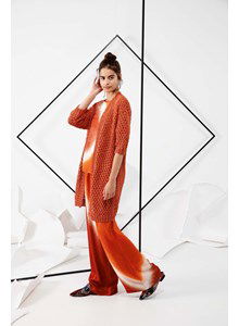 Lang damesvest met driekwart mouwen