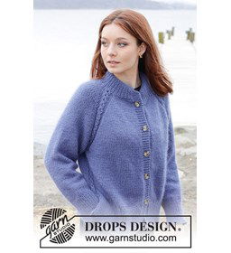 Damesvest met kabels gemaakt van Drops Merino extra fine