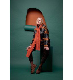 Sjaal met kabelpatroon gemaakt van Lang Yarns Baby alpaca