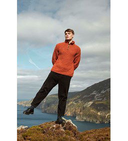 Herentrui met ritssluiting gemaakt van Lang Yarns Donegal Tweed Plus