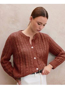 Fijn damesvest in ajourpatroon