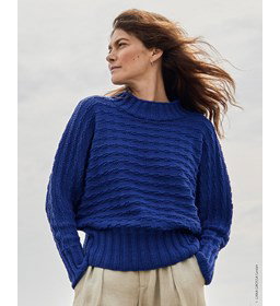 Damestrui met vleermuismouwen gemaakt van Lana Grossa Cool Wool Big