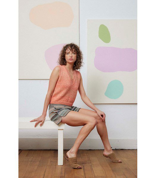 Breipatroon Damesspencer Grit met V-hals