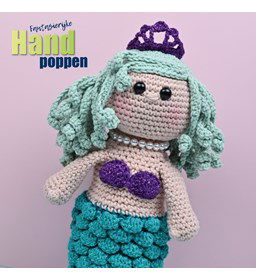 Handpop Zeemeermin met kroontje gemaakt van Kralen