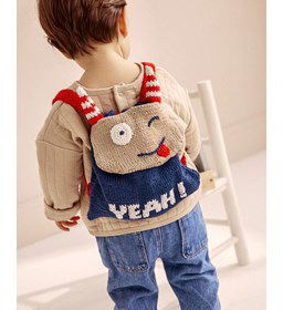 Rugzak met tekst Yeah gemaakt van Phildar Phil Coton 4