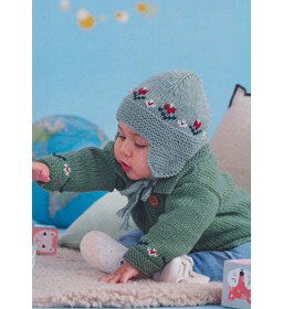 Babymuts met oorklepjes gemaakt van Lang Yarns Merino plus