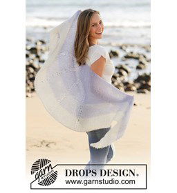 Omslagdoek gemaakt van Drops Brushed Alpaca Silk