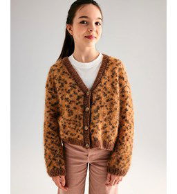 Kindervest in tijgerprint gemaakt van Phildar Phil Chic Lurex