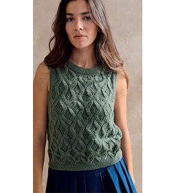 Spencer in zigzag patroon gemaakt van Breinaalden