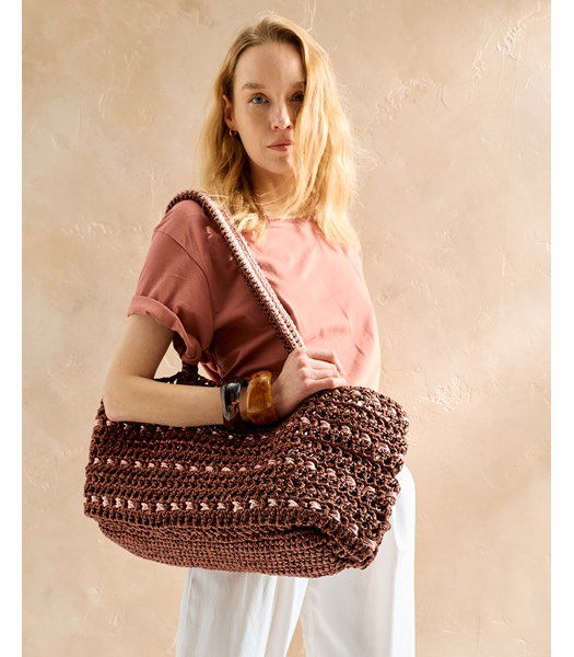 Haakpatroon brede schoudertas Nore