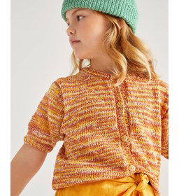 Kindervest met korte mouwen gemaakt van Phildar Phil Exotique