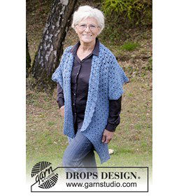 Vest Cobalt Net gemaakt van Drops Merino extra fine