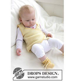Gebreid gilet en slofjes gemaakt van Drops Baby Merino