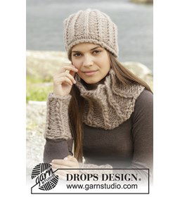 Gebreide muts, halswarmer en polswarmers