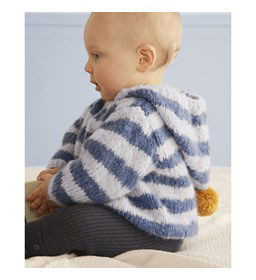 Babyvest met lange capuchon gemaakt van knopen