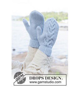 Frosted Bloom Mittens gemaakt van Drops Merino extra fine