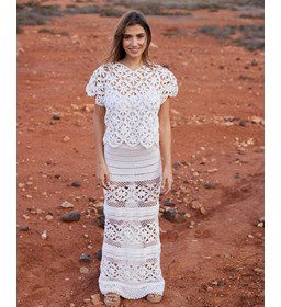 Lange rechte rok gemaakt van Phildar Phil Perle 5