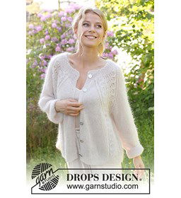 Damesvest Wave Romance Cardigan gemaakt van Drops Kid Silk