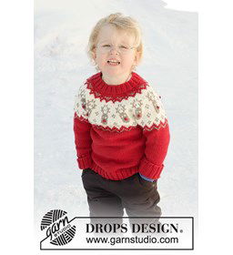 Jongens kersttrui gemaakt van Drops Merino extra fine