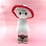 Haakpatroon Paddenstoel Sevijn rood met witte stippen