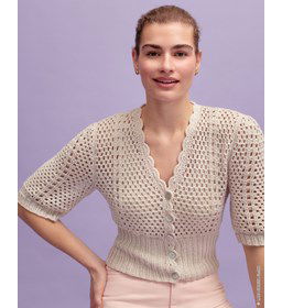 Damesvest gemaakt van Lana Grossa Alta Moda Cotolana en Cotalana Print