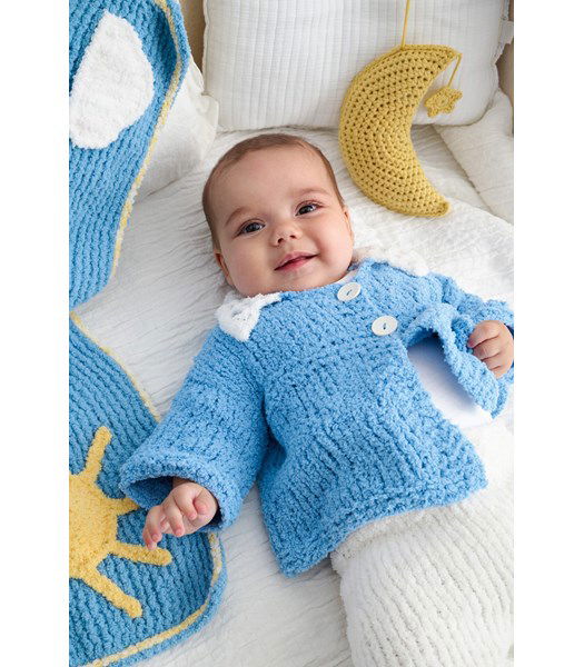 Breipatroon babyvest met gehaakt kraagje