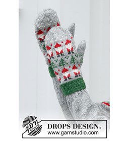 Wanten met kerstpatroon gemaakt van Drops Karisma