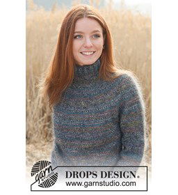 Damestrui met hoge kraag gemaakt van Drops Kid Silk