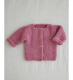 Babyvestje in ribbelsteek gemaakt van Phildar Phil Douce