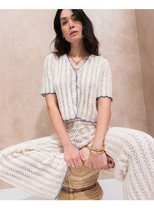 damesvest Livie in fijn kantpatroon