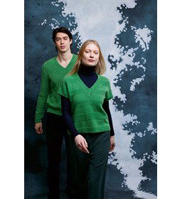 Spencer in streeppatroon gemaakt van Lang Yarns Lambswool