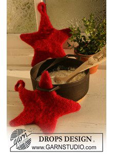 Set van 2 gevilte stervormige pannenlappen 