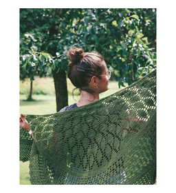 Botanische sjaal gemaakt van boeken haken