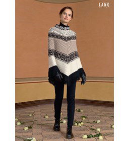 Poncho gemaakt van Lang Yarns Merino 120 en 120 Color