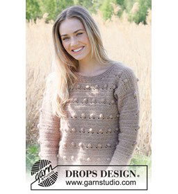 Damestrui met bobbelpatroon gemaakt van Drops Kid Silk