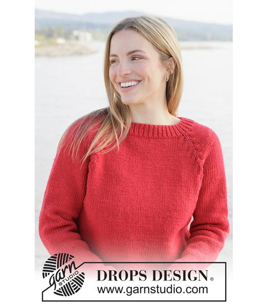 Breipatroon damestrui met kabelpatroon Red Autumn Sweater