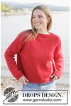 Breipatroon damestrui met kabelpatroon Red Autumn Sweater van andere kant