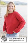 Breipatroon damestrui met kabelpatroon Red Autumn Sweater van andere kant