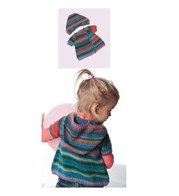 Wikkelvest met capuchon gemaakt van Lang Yarns Mille colori baby