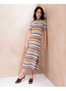 lange damesjurk Lola met splitten in de zijnaad