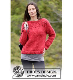 Gebreide trui gemaakt van Drops Snow - Eskimo