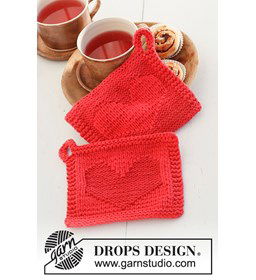 Hart van de Ochtend Pannenlappen gemaakt van Drops Paris