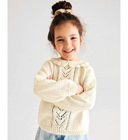 Meisjestrui met kraagje gemaakt van Phildar Phil Coton 3