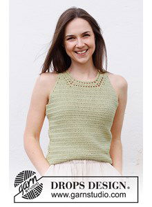 Haltertopje met open gehaakte hals