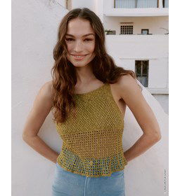 Korte damestop  gemaakt van Lana Grossa Terra