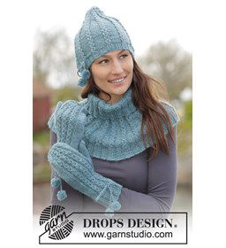 Gebreide muts, halswarmer en wanten