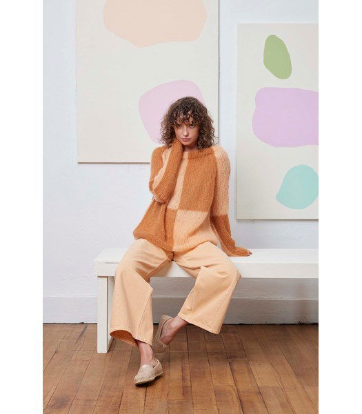 Breipatroon Damestrui met kleurblokken Gemma