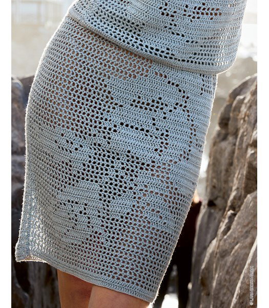 Haakpatroon rok met bloempatroon